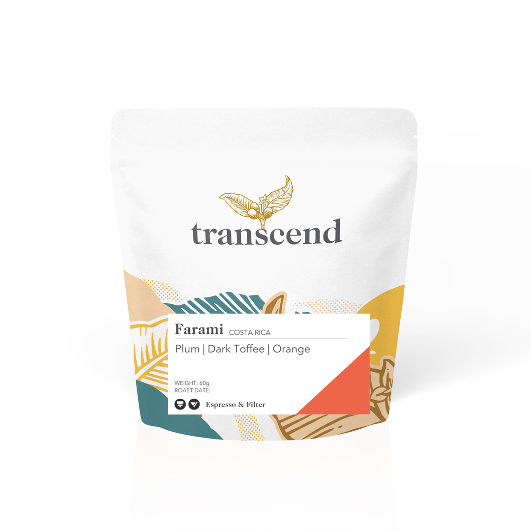A bag of Transcend Coffee 60g Farami