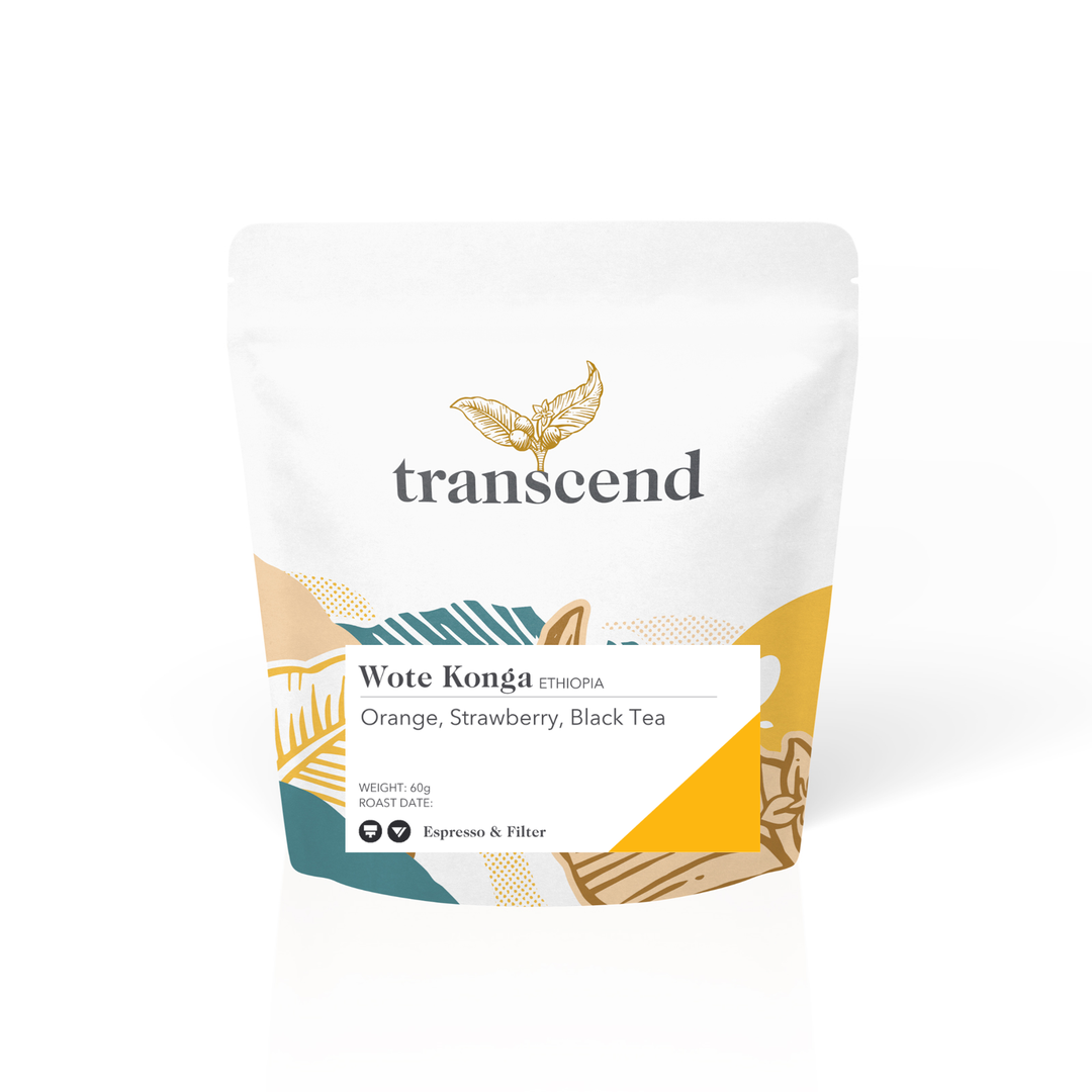 A bag of Transcend Coffee 60g Wote Konga.